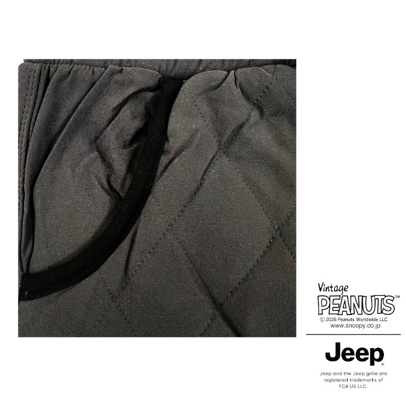 スヌーピー ジープ アウトドア柄 刺繍 中綿 キルトパンツ SNOOPY PEANUTS JEEP sjp1444-133