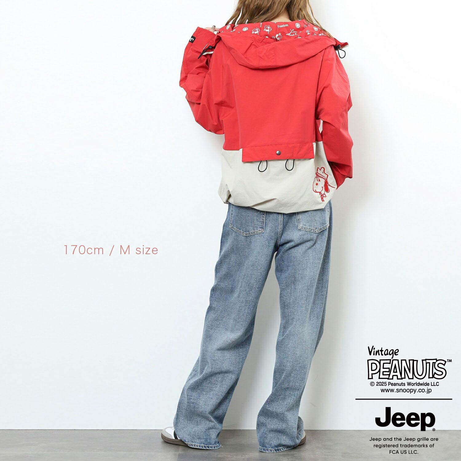 スヌーピー Jeep®  マウンテン パーカー 長袖 切替 ポケッタブル 刺繍 SNOOPY PEANUTS sjp1843-58