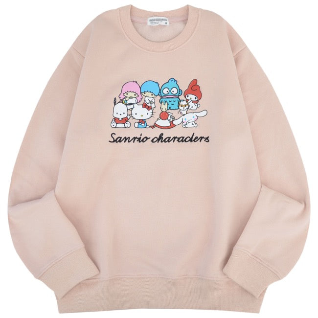 サンリオ キャラクターズ トレーナー スウェット 裏起毛 プリント 刺繍 メンズ レディース sm1344-69