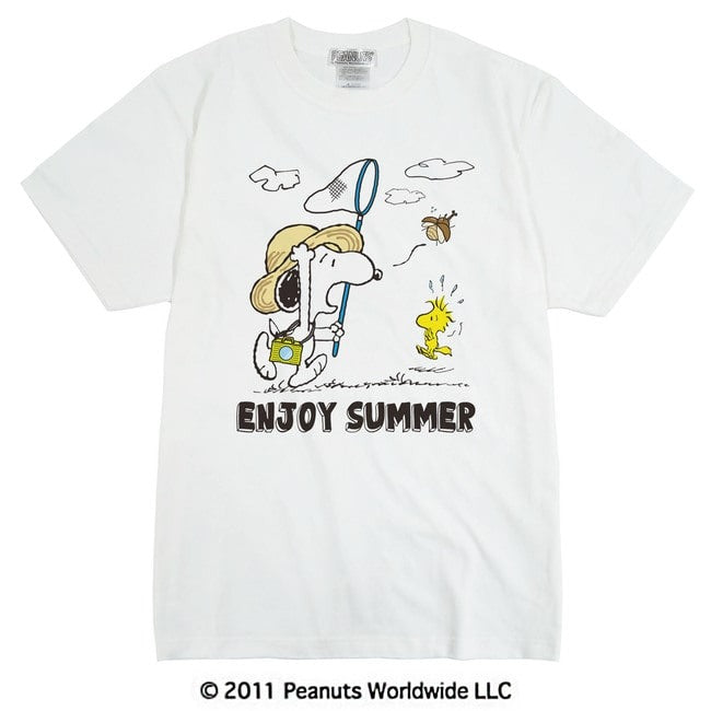 スヌーピー SNOOPY PEANUTS ウッドストック woodstock　半袖 Tシャツ 夏 Summer カブトムシ 麦わら帽子 多色展開 家族お揃い レディース メンズ S M L LL 綿 ギフト プリント 男女兼用 sn1-067