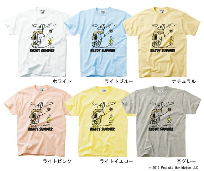 スヌーピー SNOOPY PEANUTS ウッドストック woodstock　半袖 Tシャツ 夏 Summer カブトムシ 麦わら帽子 多色展開 家族お揃い レディース メンズ S M L LL 綿 ギフト プリント 男女兼用 sn1-067