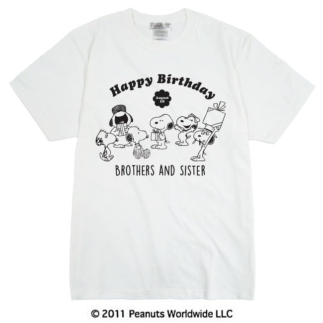 スヌーピー SNOOPY PEANUTS ベル Belle オラフ olaf マーブルス Marbles スパイク Spike アンディ Andy 半袖 Tシャツ レディース メンズ S M L LL 綿 プリント 誕生日 birthday　男女兼用 sn1-101