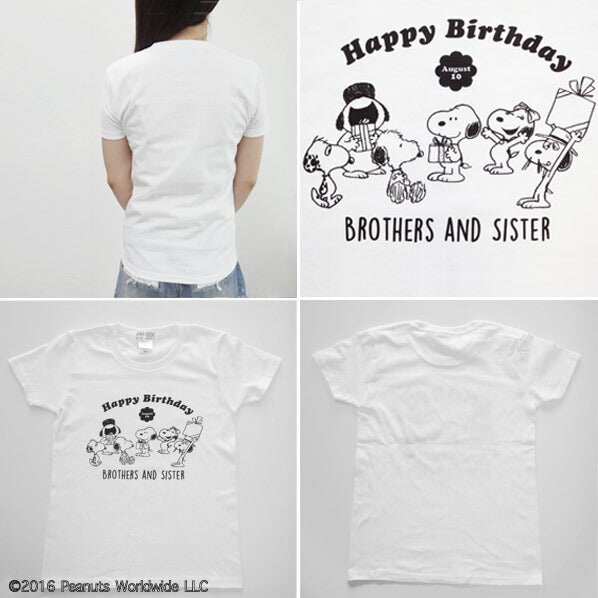 スヌーピー SNOOPY PEANUTS ベル Belle オラフ olaf マーブルス Marbles スパイク Spike アンディ Andy 半袖 Tシャツ レディース メンズ S M L LL 綿 プリント 誕生日 birthday　男女兼用 sn1-101