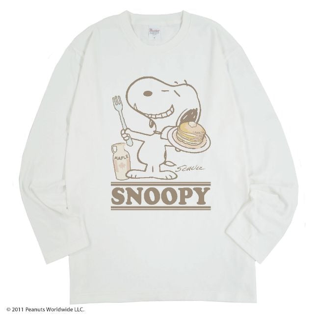 スヌーピー　長袖　Tシャツ　メンズ レディース ユニセックスサイズ S M L LL ホットケーキ　プリント sn2-054dm