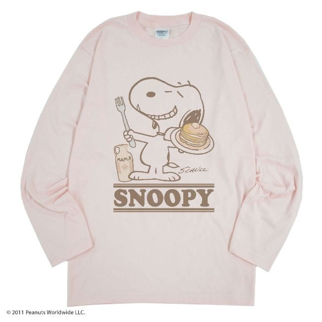 スヌーピー　長袖　Tシャツ　メンズ レディース ユニセックスサイズ S M L LL ホットケーキ　プリント sn2-054dm