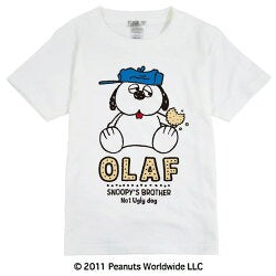 スヌーピー SNOOPY PEANUTS オラフ Olaf 半袖 シャツ ビスケット 家族お揃い 多色展開 子供 KIDS 110 120 130 140 150 綿 ギフト プリント sn6-061
