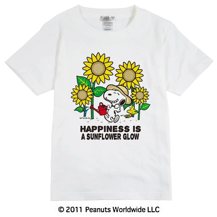 スヌーピー SNOOPY PEANUTS 半袖 Tシャツ 夏 Summer ひまわり 家族お揃い 多色展開 子供 KIDS 110 120 130 140 150 綿 ギフト プリント sn6-066