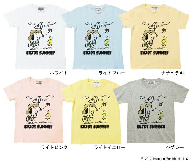 スヌーピー SNOOPY PEANUTS ウッドストック woodstock　半袖 Tシャツ 夏 Summer カブトムシ 麦わら帽子 多色展開 家族お揃い 子供 KIDS 110 120 130 140 150 綿 ギフト プリント sn6-067