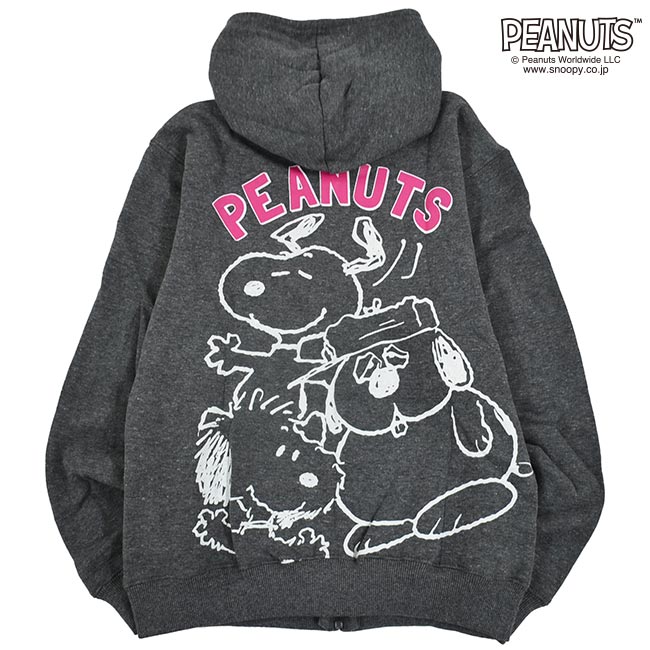 スヌーピー 子供 パーカー KIDS パーカー スヌーピー 杢 裏起毛 ZIP 子供服 150 160 ジュニア サイズ 男の子 女の子 sp-157