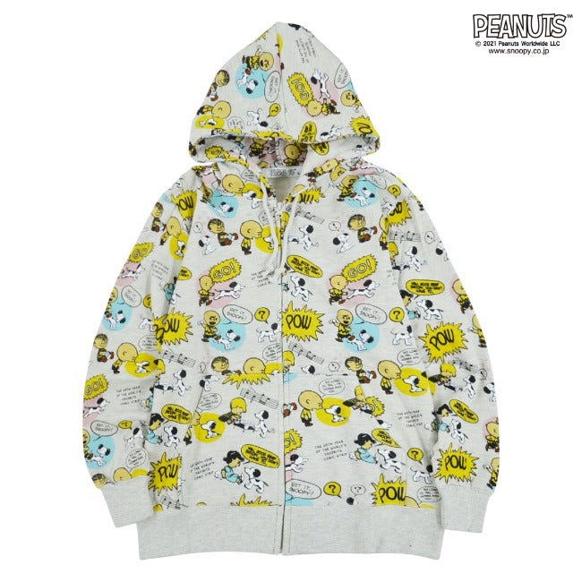 スヌーピー パーカー  総柄 裏起毛 ZIP 冬 PEANUTS フード SNOOPY 長袖 sp-397
