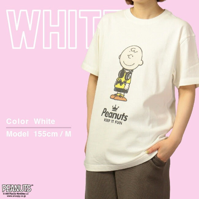 チャーリー ブラウン 半袖 Tシャツ ピグメント 音楽 ヘッドフォン 夏 フェス サークル ストリート　メンズ レディース スヌーピー SNOOPY BIG 大きい サイズ S M L LL 3L 4L spc-lm-2