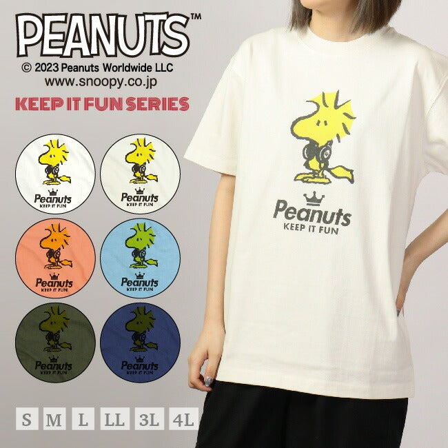 ウッド ストック 半袖 Tシャツ ピグメント 音楽　ヘッドフォン 夏 フェス サークル ストリート　メンズ レディース スヌーピー SNOOPY BIG 大きい サイズ S M L LL 3L 4L spc-lm-3