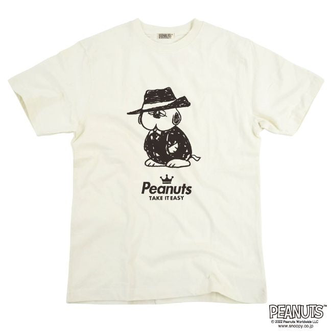 オラフ 黒服 スーツ 半袖 Tシャツ 当店 限定 デザイン スヌーピー SNOOPY ピーナッツ カジュアル アメカジ プリント S M L LL 3L 4L spc-mib_02