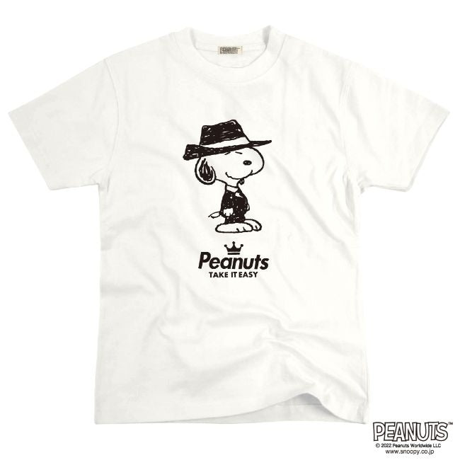 スヌーピー 黒服 スーツ 半袖 Tシャツ 当店 限定 デザイン スヌーピー SNOOPY ピーナッツ カジュアル アメカジ プリント S M L LL 3L 4L spc-mib_03
