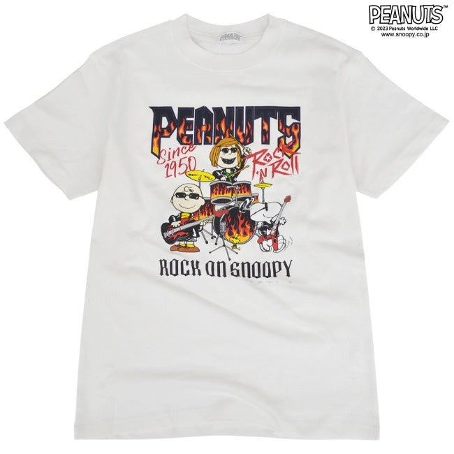 スヌーピー ピーナッツ 半袖 ロックオンスヌーピー Tシャツ 春夏秋 バンド snoopy spc-rb-001