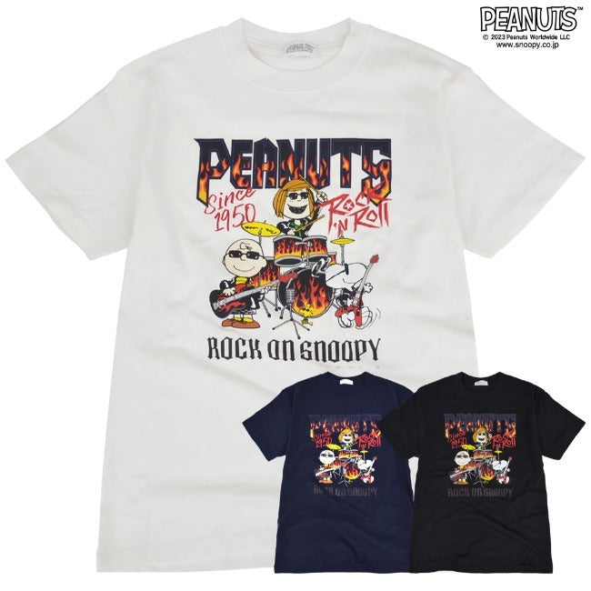 スヌーピー ピーナッツ 半袖 ロックオンスヌーピー Tシャツ 春夏秋 バンド snoopy spc-rb-001