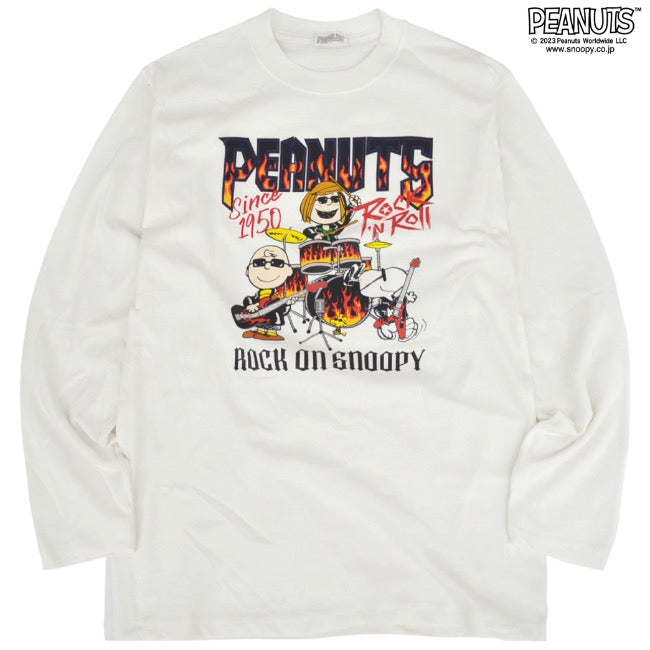 スヌーピー ピーナッツ 長袖 ロックオンスヌーピー Tシャツ 春夏秋 バンド snoopy spc-rb-002