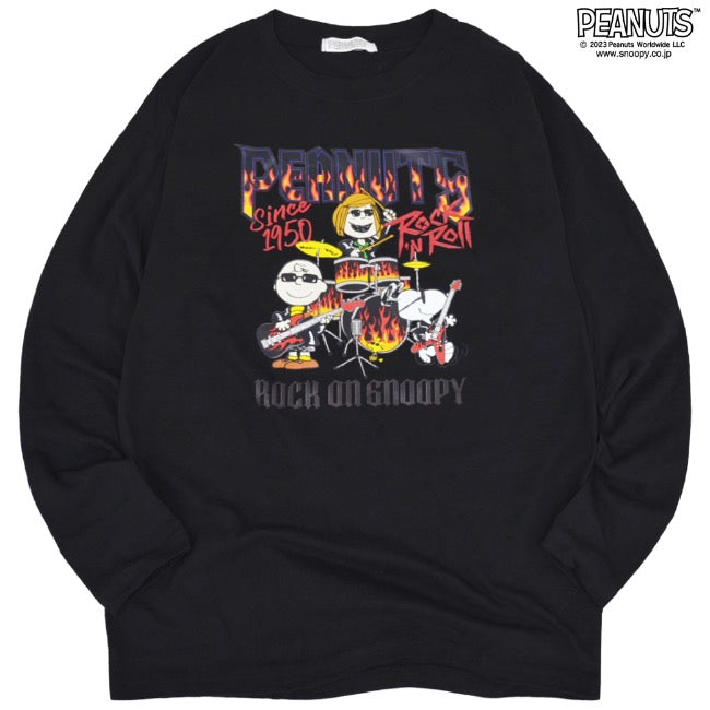 スヌーピー ピーナッツ 長袖 ロックオンスヌーピー Tシャツ 春夏秋 バンド snoopy spc-rb-002