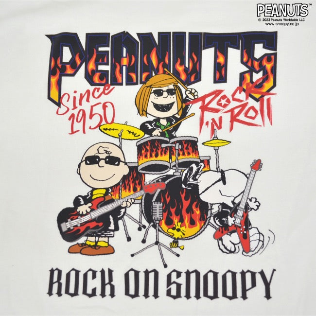 スヌーピー ピーナッツ 長袖 ロックオンスヌーピー Tシャツ 春夏秋 バンド snoopy spc-rb-002