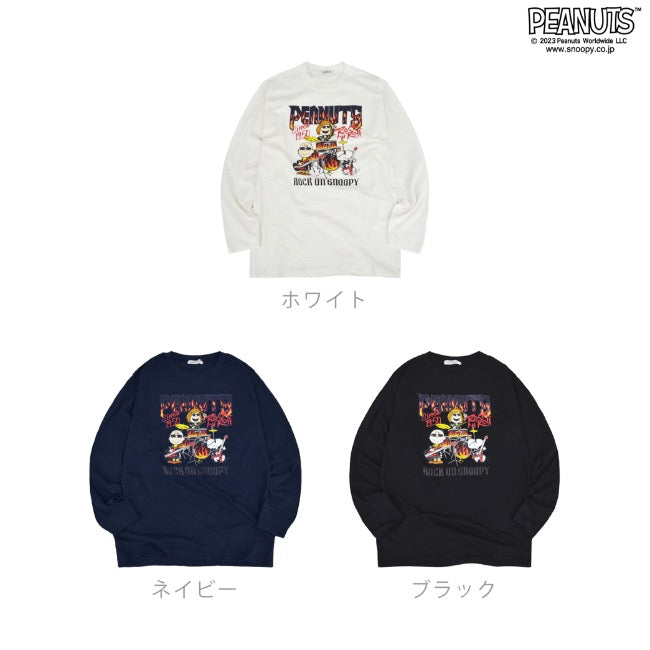 スヌーピー ピーナッツ 長袖 ロックオンスヌーピー Tシャツ 春夏秋 バンド snoopy spc-rb-002