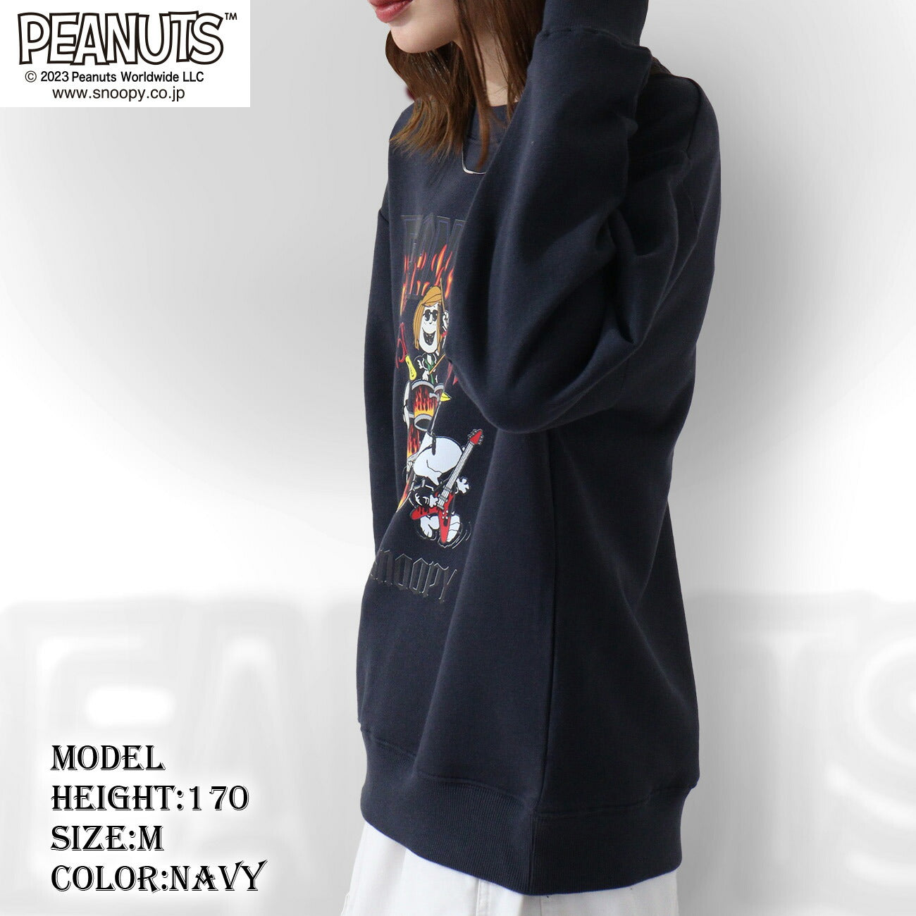 スヌーピー ピーナッツ 裏毛 スウェット ロックオンスヌーピー トレーナー 秋冬 バンド snoopy spc-rb-004