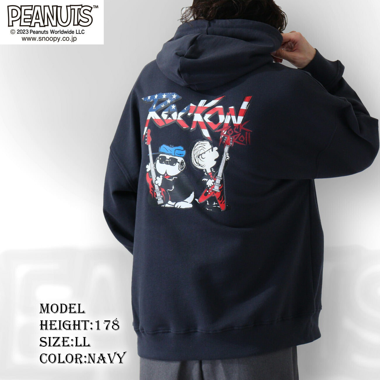 スヌーピー オラフ ロック ライナス 国旗 裏毛 プルパーカー バンド 春秋冬 snoopy PEANUTS spc-rb-015