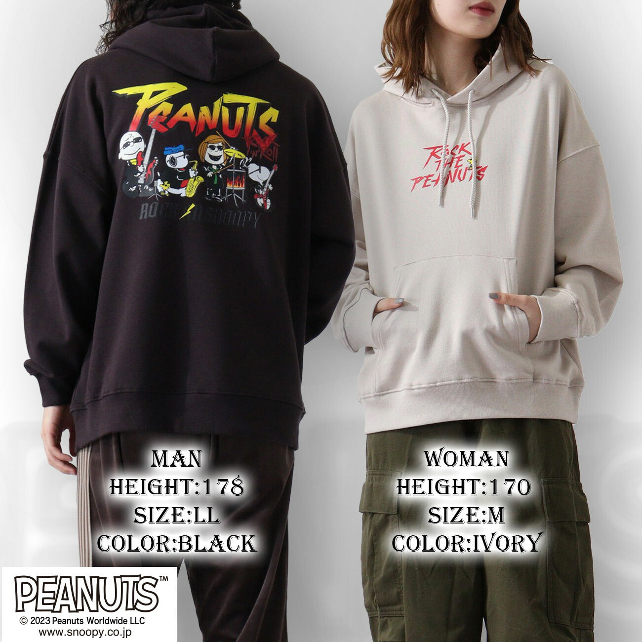 スヌーピー ピーナッツ ロック オラフ 裏毛 プルパーカー バンド 春秋冬 snoopy PEANUTS spc-rb-016