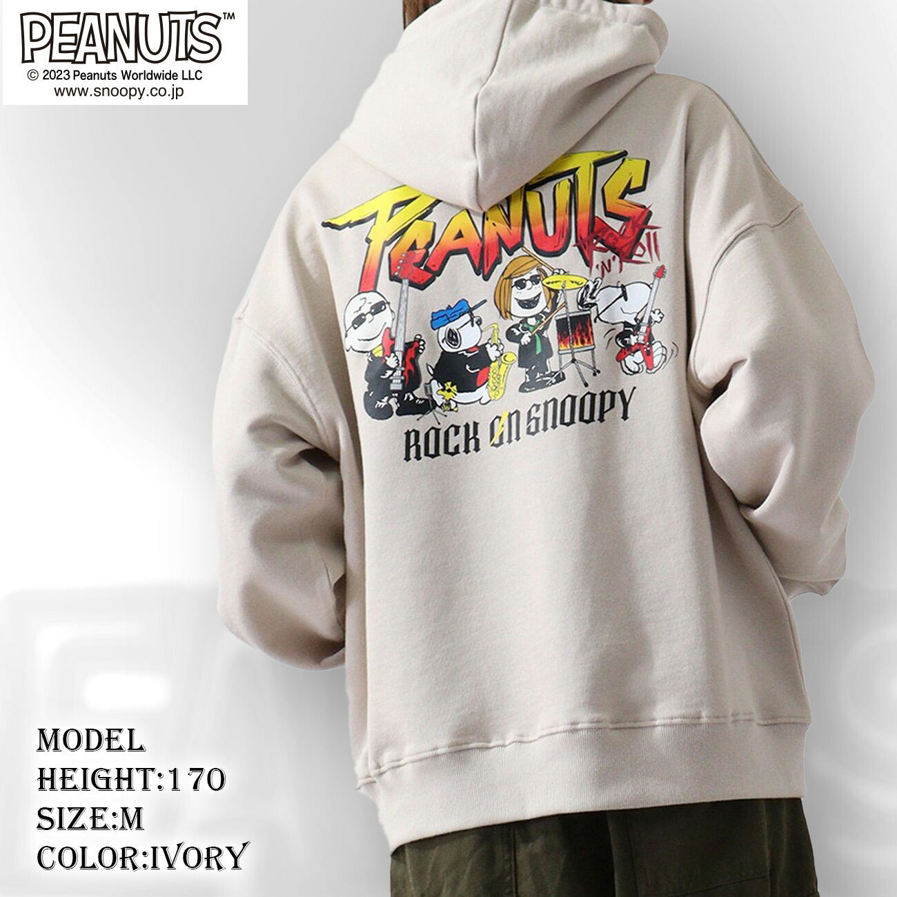 スヌーピー ピーナッツ ロック オラフ 裏毛 プルパーカー バンド 春秋冬 snoopy PEANUTS spc-rb-016