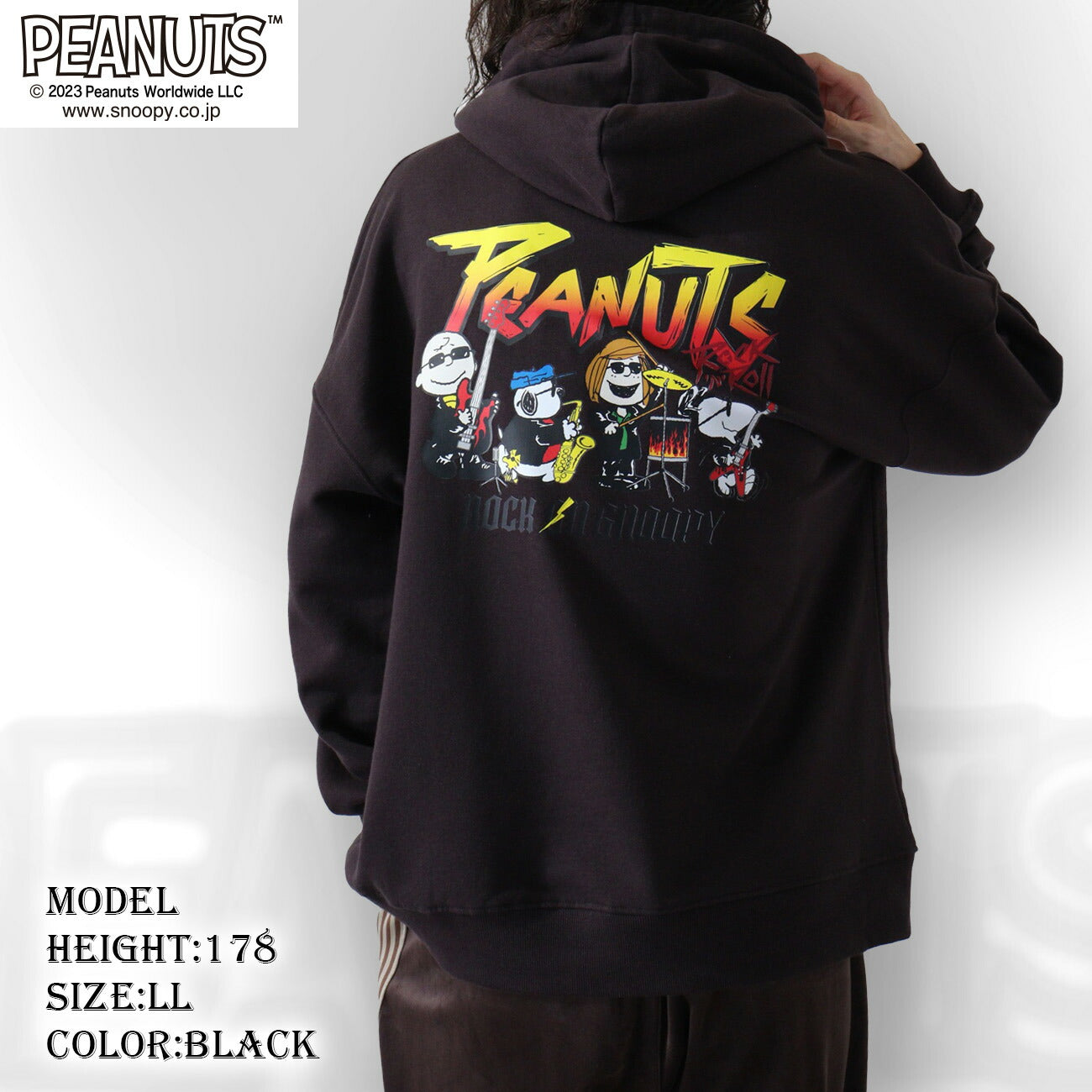 スヌーピー ピーナッツ ロック オラフ 裏毛 プルパーカー バンド 春秋冬 snoopy PEANUTS spc-rb-016