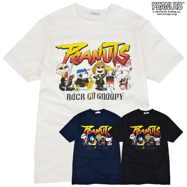 スヌーピー ピーナッツ 半袖 ロックオン スヌーピー オラフ Tシャツ春夏秋 バンド snoopy PEANUTS spc-rb-007
