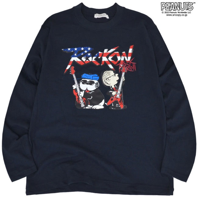 スヌーピー ピーナッツ ロックオン 長袖Tシャツ Tシャツ ヘビーウェイト ライナス 国旗snoopy PEANUTS spc-rb-011