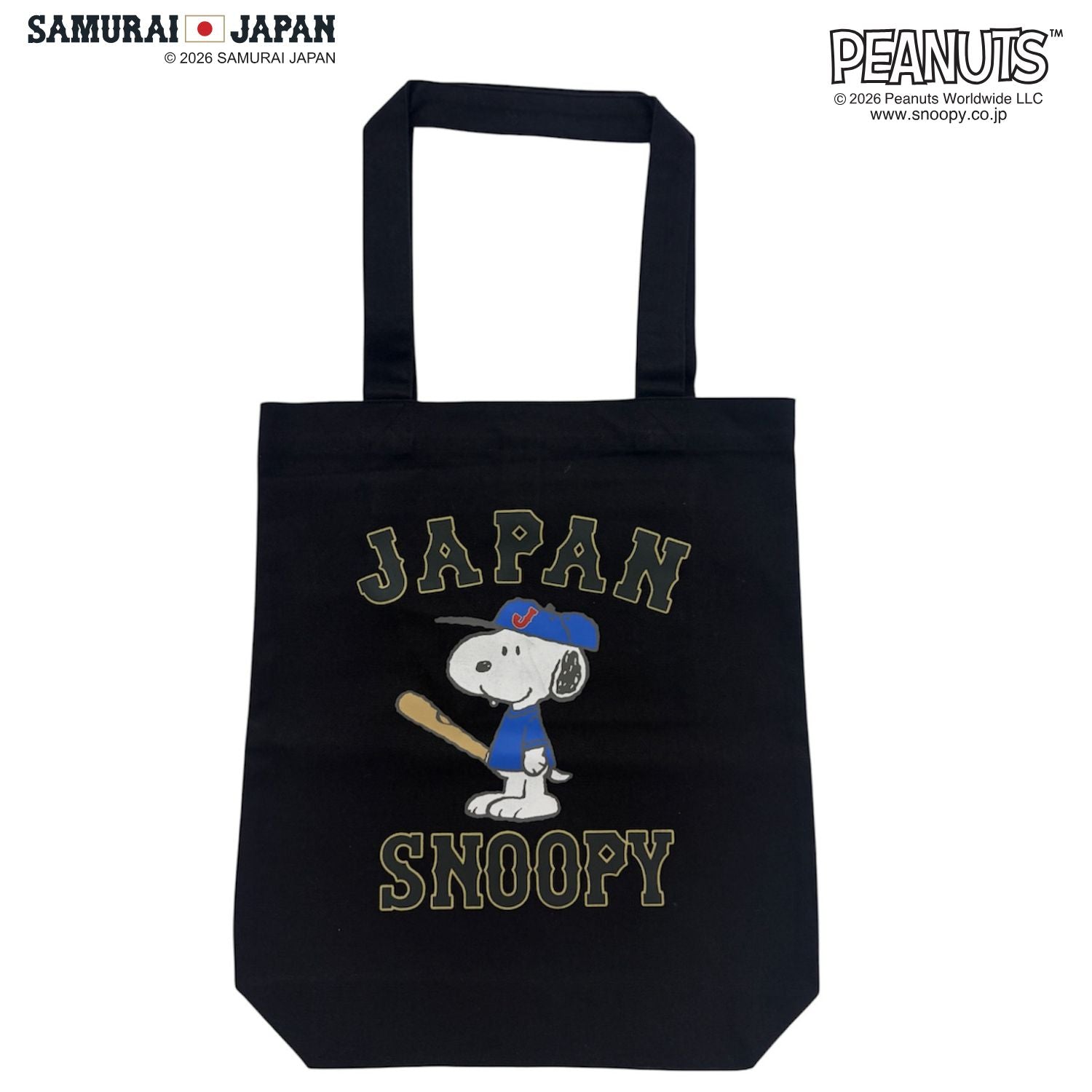 スヌーピー ピーナッツ コラボ 侍ジャパン トートバッグ カバン 野球柄 綿 キャンバス エコバッグ SNOOPY PEANUTS ssj-004