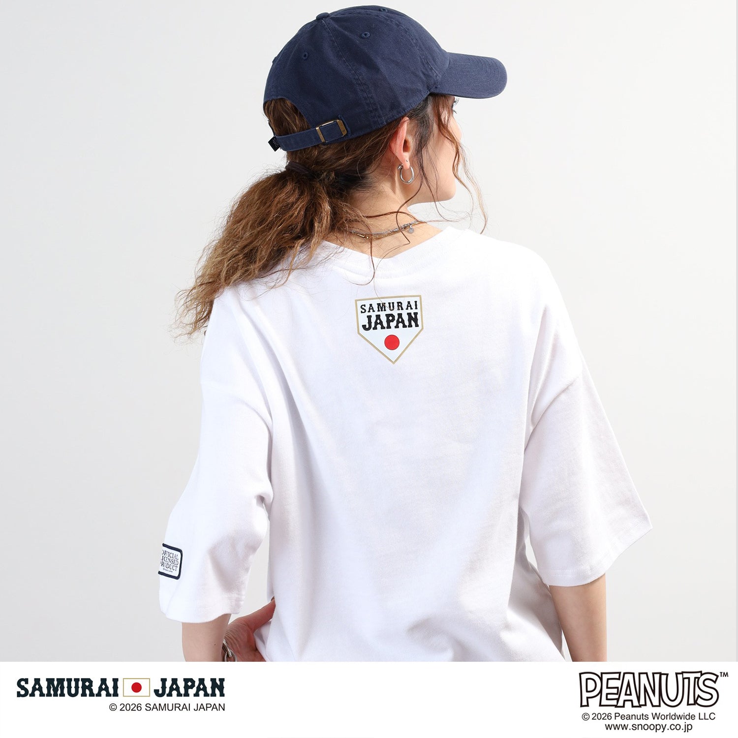 スヌーピー ピーナッツ コラボ 侍ジャパン 半袖 Tシャツ プリント 天竺 ビッグシルエット M L LL メンズ レディース SNOOPY PEANUTS ssj1162-294