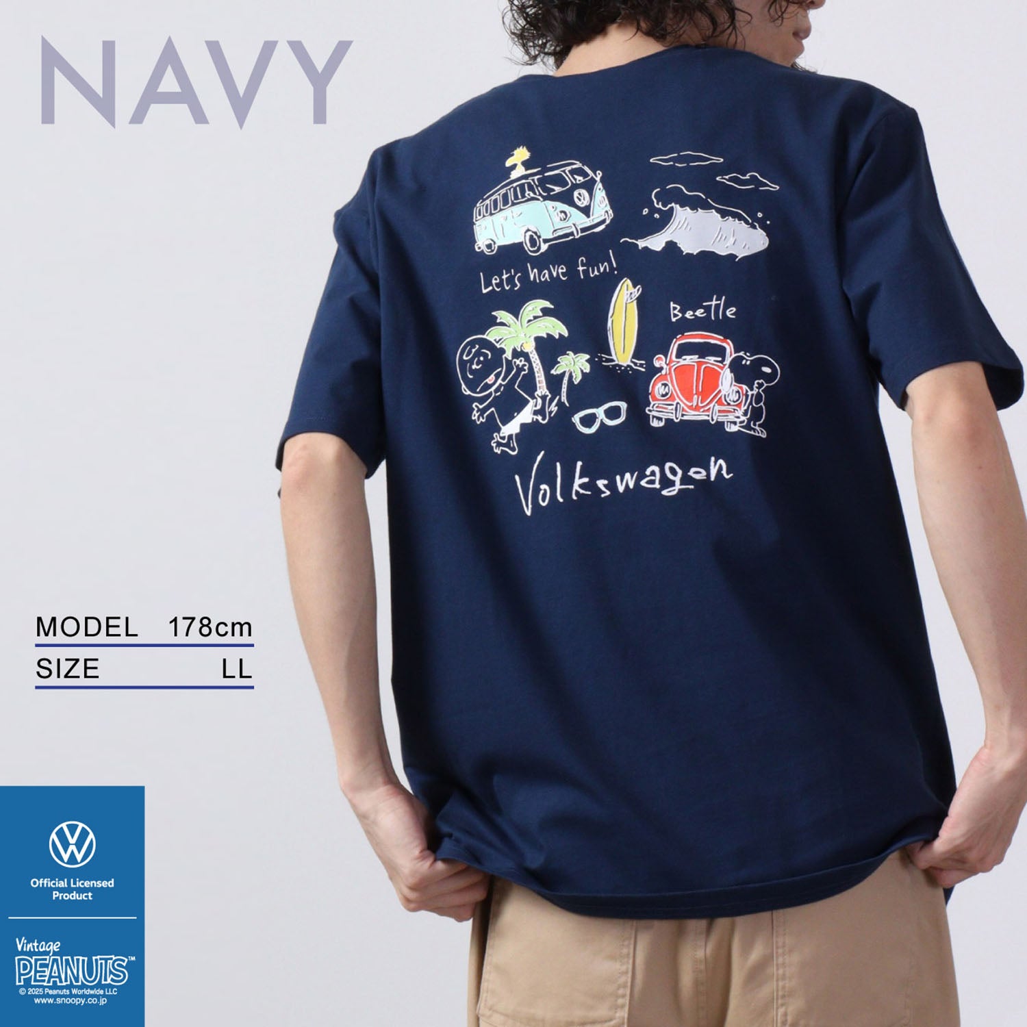 スヌーピー ピーナッツ フォルク スワーゲン Tシャツ 半袖 トップス コラボ SNOOPY PEANUTS VOLKSWAGEN svw1132-403