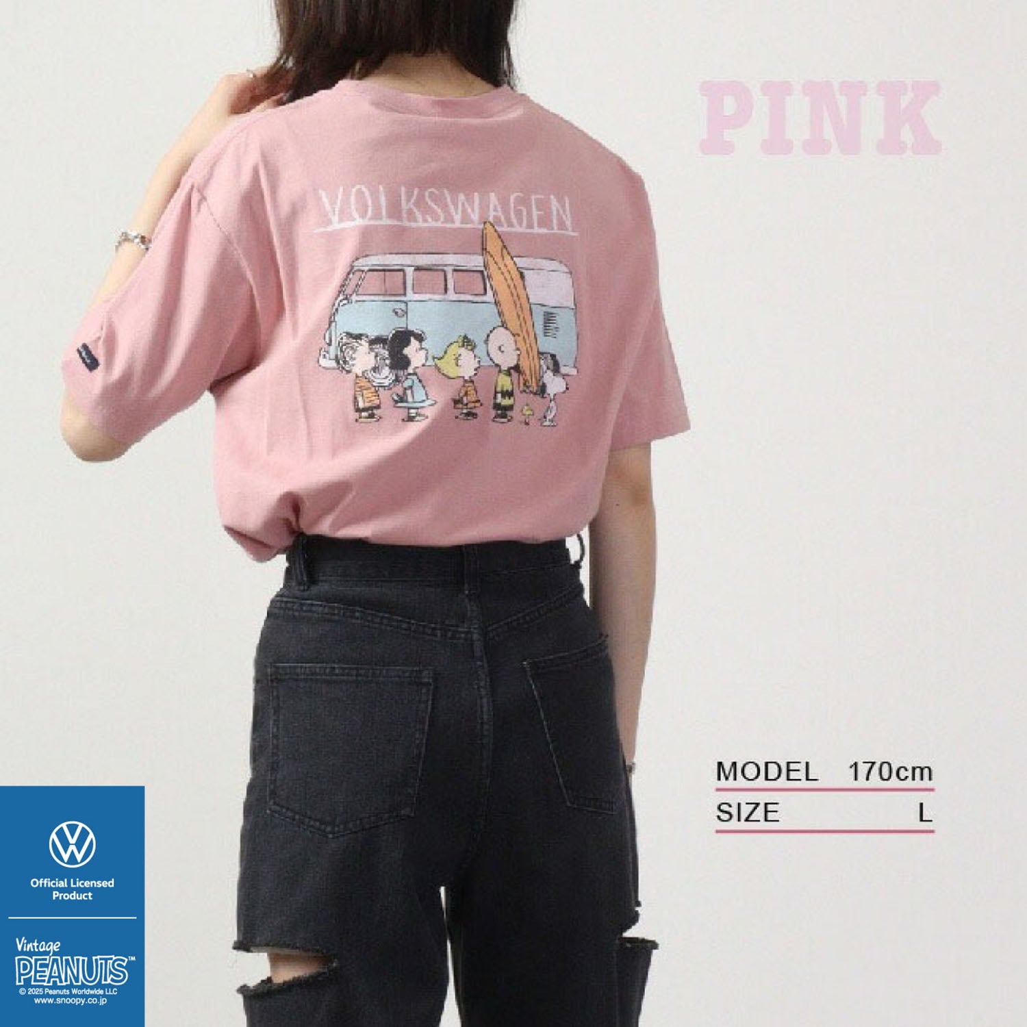 スヌーピー ピーナッツ フォルクス ワーゲン Tシャツ 半袖 トップス コラボ SNOOPY PEANUTS VOLKSWAGEN svw1132-404