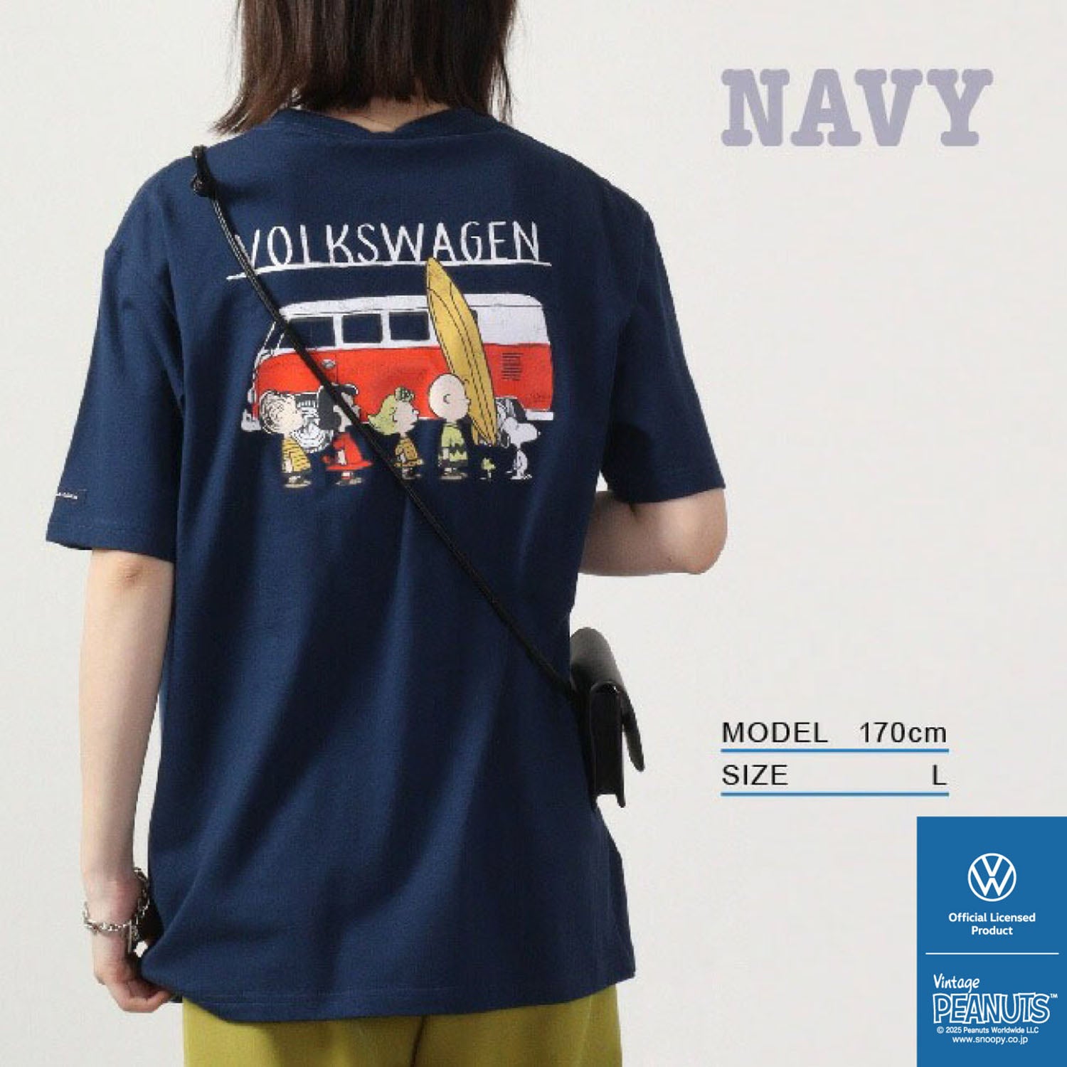 スヌーピー ピーナッツ フォルクス ワーゲン Tシャツ 半袖 トップス コラボ SNOOPY PEANUTS VOLKSWAGEN svw1132-404