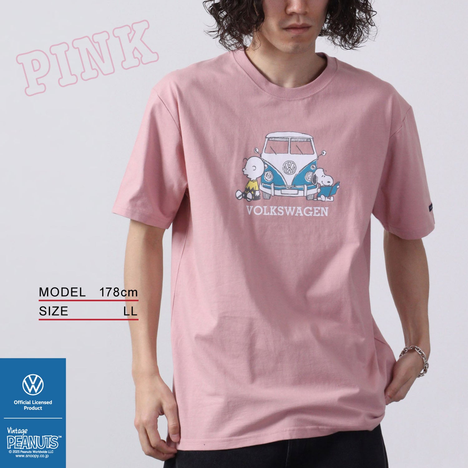 スヌーピー ピーナッツ フォルクス ワーゲン Tシャツ 半袖 トップス コラボ SNOOPY PEANUTS VOLKSWAGEN svw1132-405