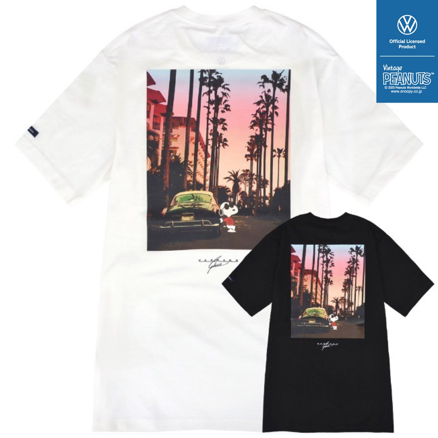 スヌーピー Tシャツ 半袖 フォルクスワーゲン トップス 大人 車 フォト プリント SNOOPY PEANUTS Volkswagen svw1142-268
