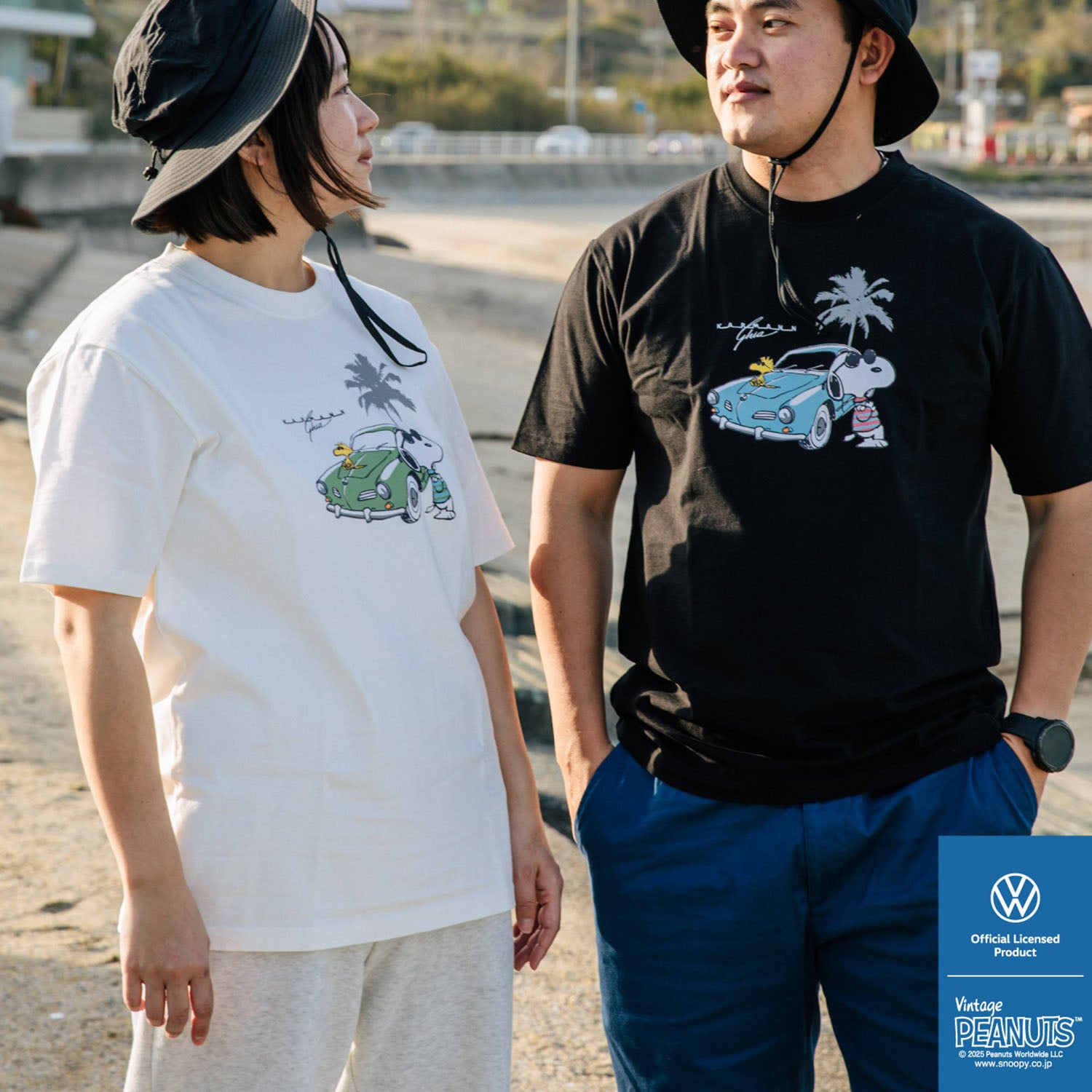 スヌーピー Tシャツ 半袖 フォルクスワーゲン トップス ジョークール 大人 車 フォト プリント SNOOPY JOE COOL PEANUTS Volkswagen svw1142-269