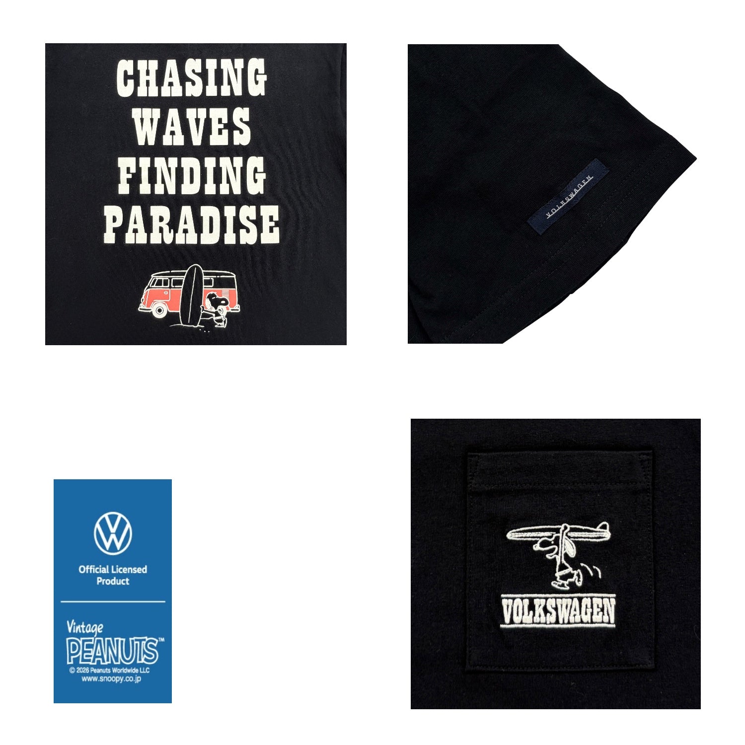 スヌーピー フォルクスワーゲン 半袖 バックプリント Tシャツ 春夏 プリント シャツ PEANUTS SNOOPY VOLKSWAGEN svw1152-157