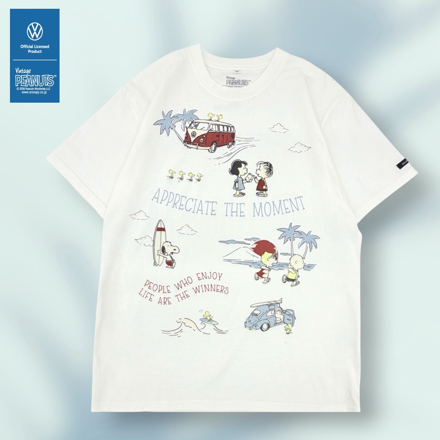 スヌーピー フォルクスワーゲン 半袖 バックプリント Tシャツ 春夏 プリント シャツ サーフ柄 PEANUTS SNOOPY VOLKSWAGEN svw1152-159