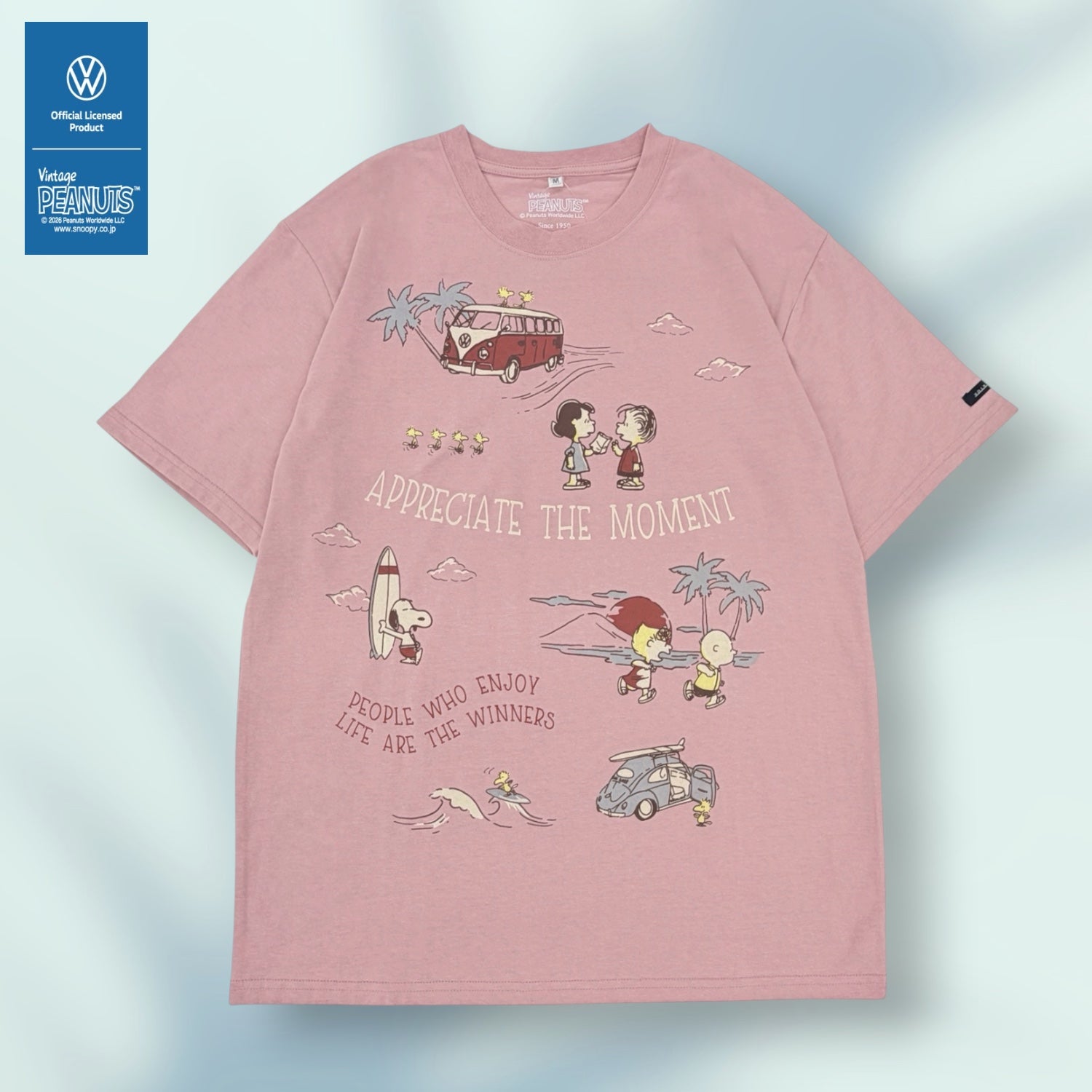 スヌーピー フォルクスワーゲン 半袖 バックプリント Tシャツ 春夏 プリント シャツ サーフ柄 PEANUTS SNOOPY VOLKSWAGEN svw1152-159