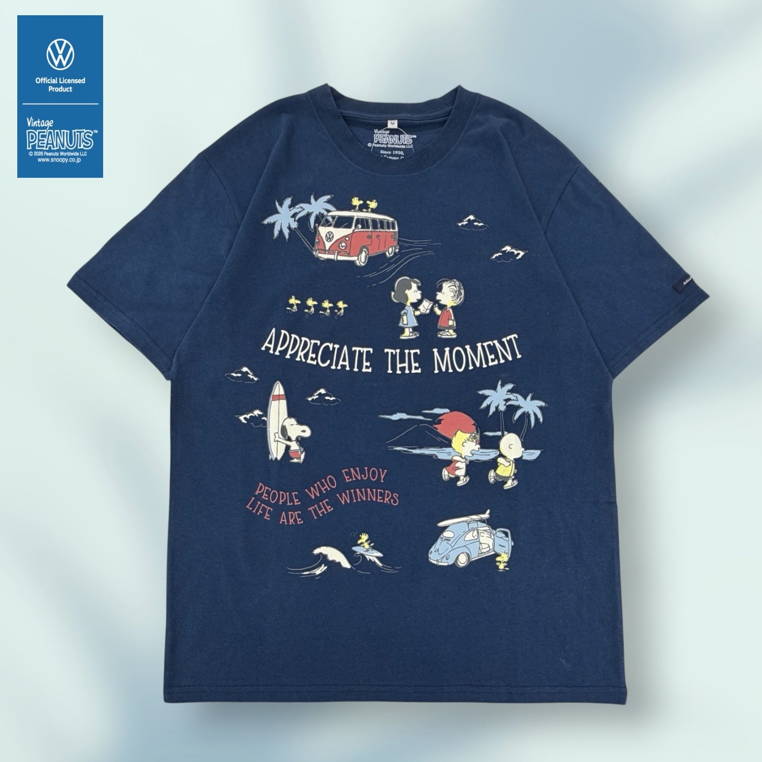 スヌーピー フォルクスワーゲン 半袖 バックプリント Tシャツ 春夏 プリント シャツ サーフ柄 PEANUTS SNOOPY VOLKSWAGEN svw1152-159