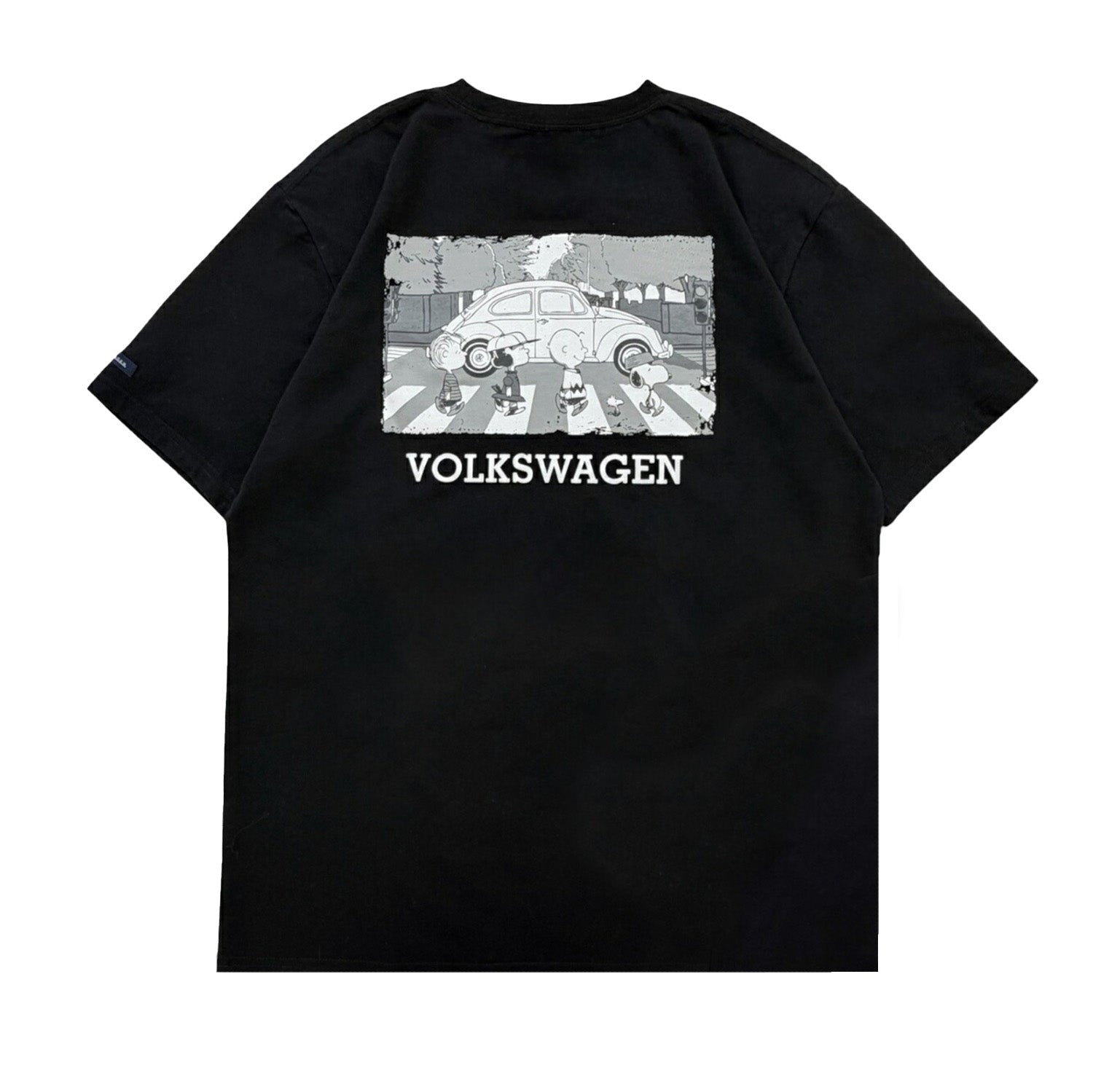 スヌーピー フォルクスワーゲン 半袖 バックプリント Tシャツ ビートルと横断歩道柄 春 夏 プリント 刺繍 シャツ PEANUTS SNOOPY svw1152-160