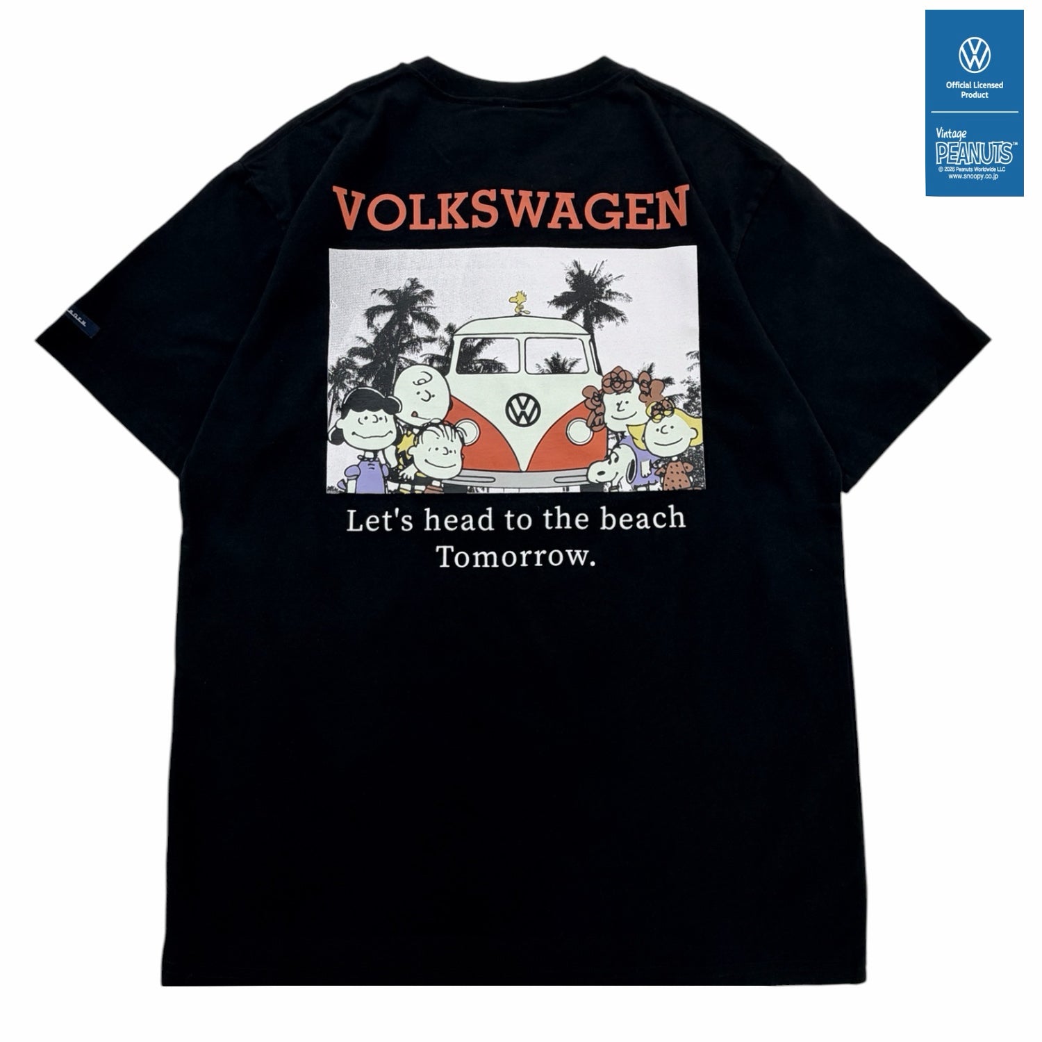 スヌーピー フォルクスワーゲン 半袖 Tシャツ 天竺 春 夏 メンズ レディース ヤシの木柄 バックプリント PEANUTS SNOOPY svw1152-161