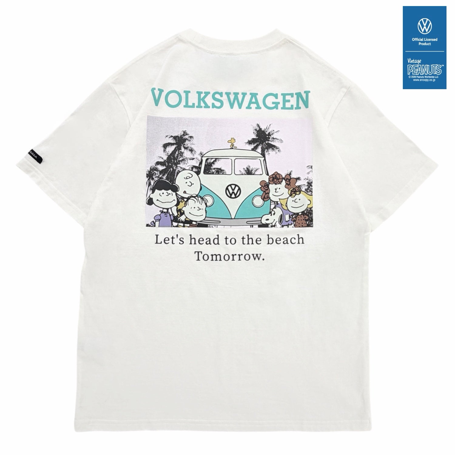 スヌーピー フォルクスワーゲン 半袖 Tシャツ 天竺 春 夏 メンズ レディース ヤシの木柄 バックプリント PEANUTS SNOOPY svw1152-161