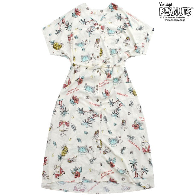 スヌーピー ピーナッツ コラボ フォルクス ワーゲン アロハ ワンピース 半袖 プリント SNOOPY PEANUTS svw2742-273