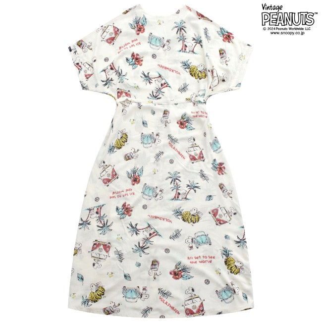 スヌーピー ピーナッツ コラボ フォルクス ワーゲン アロハ ワンピース 半袖 プリント SNOOPY PEANUTS svw2742-273