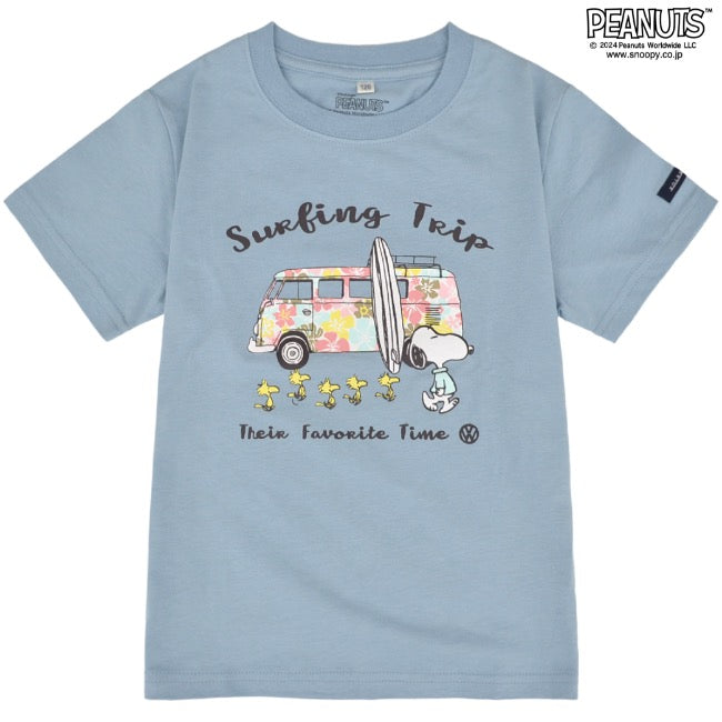 スヌーピー Tシャツ 半袖 子供 キッズ フォルクスワーゲン トップス 車 フォト プリント SNOOPY PEANUTS Volkswagen svw6142-266