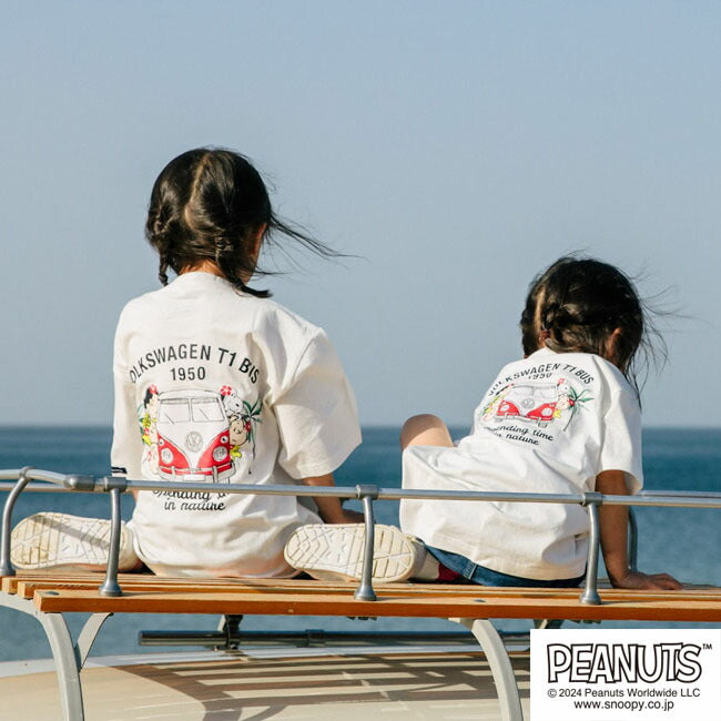 スヌーピー Tシャツ 半袖 子供 キッズ フォルクスワーゲン トップス 車 フォト プリント 刺繍 SNOOPY PEANUTS Volkswagen svw6142-267